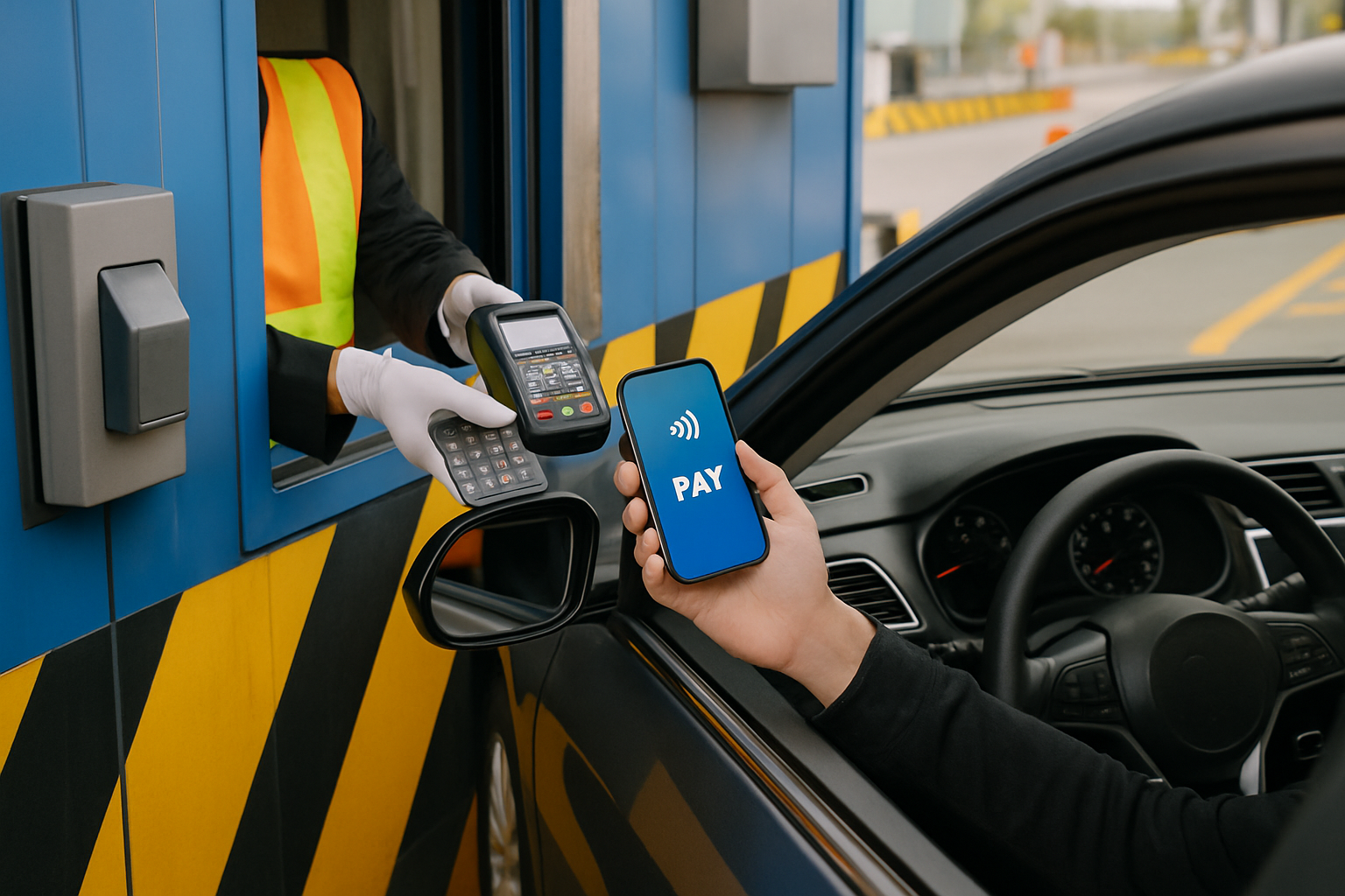 Driver using digital payment for tolls